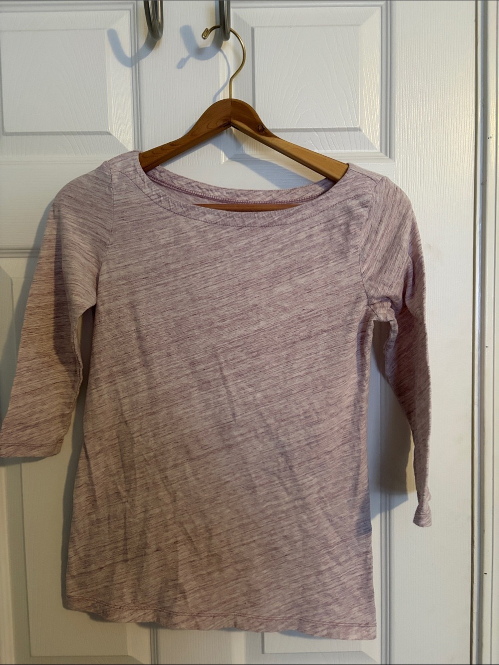 LOFT Heathered Light Mauve 3/4 Sleeve Tee